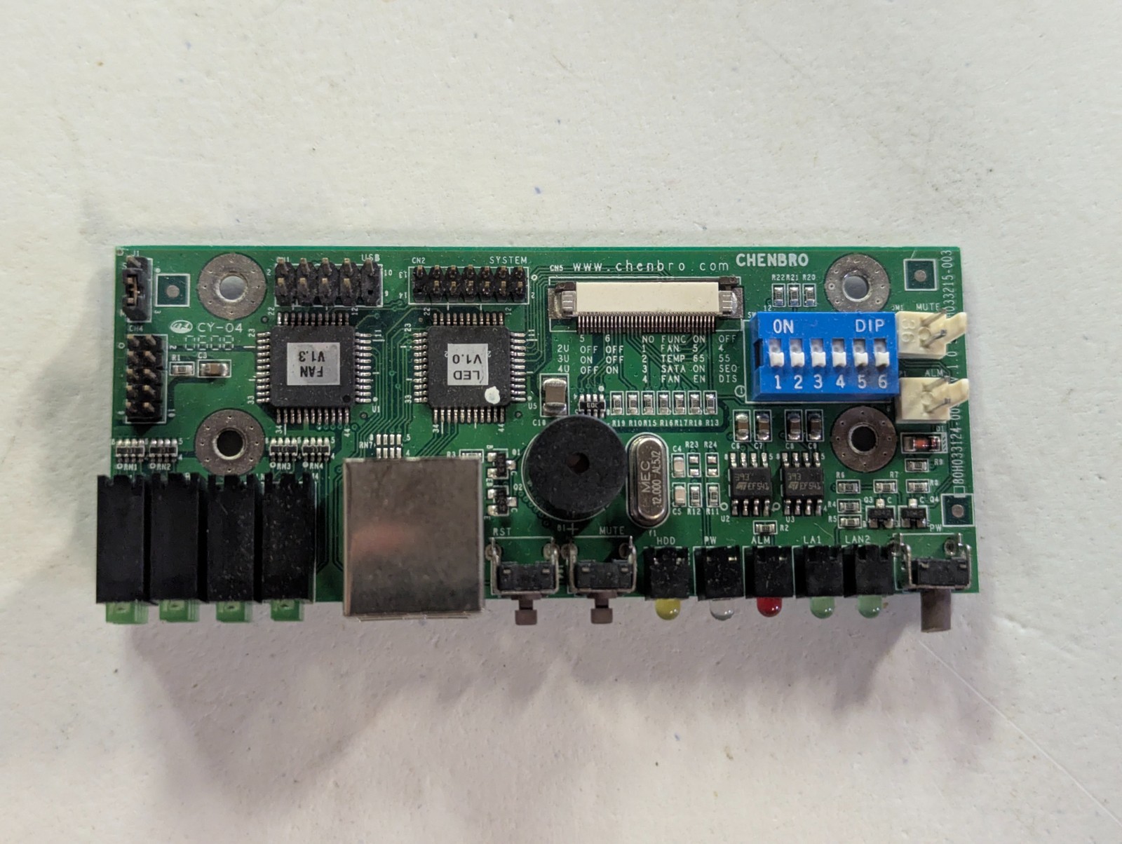 Chenbro H033215-003 CY-04 Server Front Panel Control Board USB LAN LED