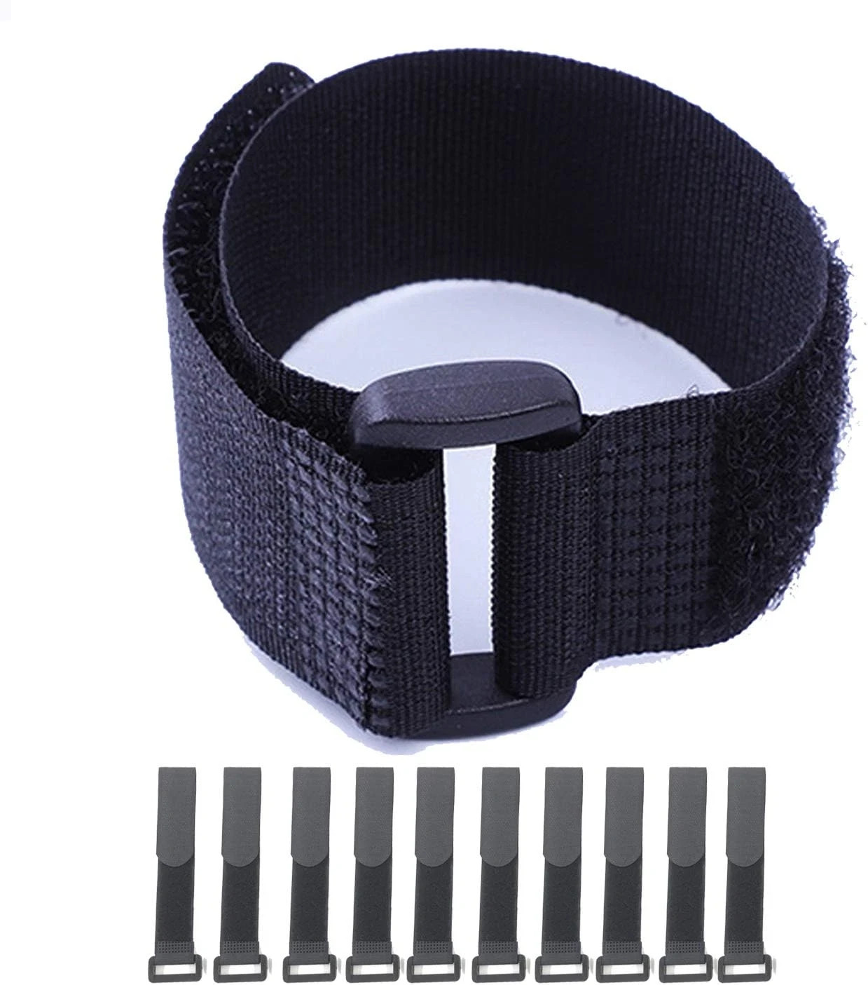 10 Pack 1X12 Inch Fastening Hook and Loop Cable Straps Reusable Cinch Straps