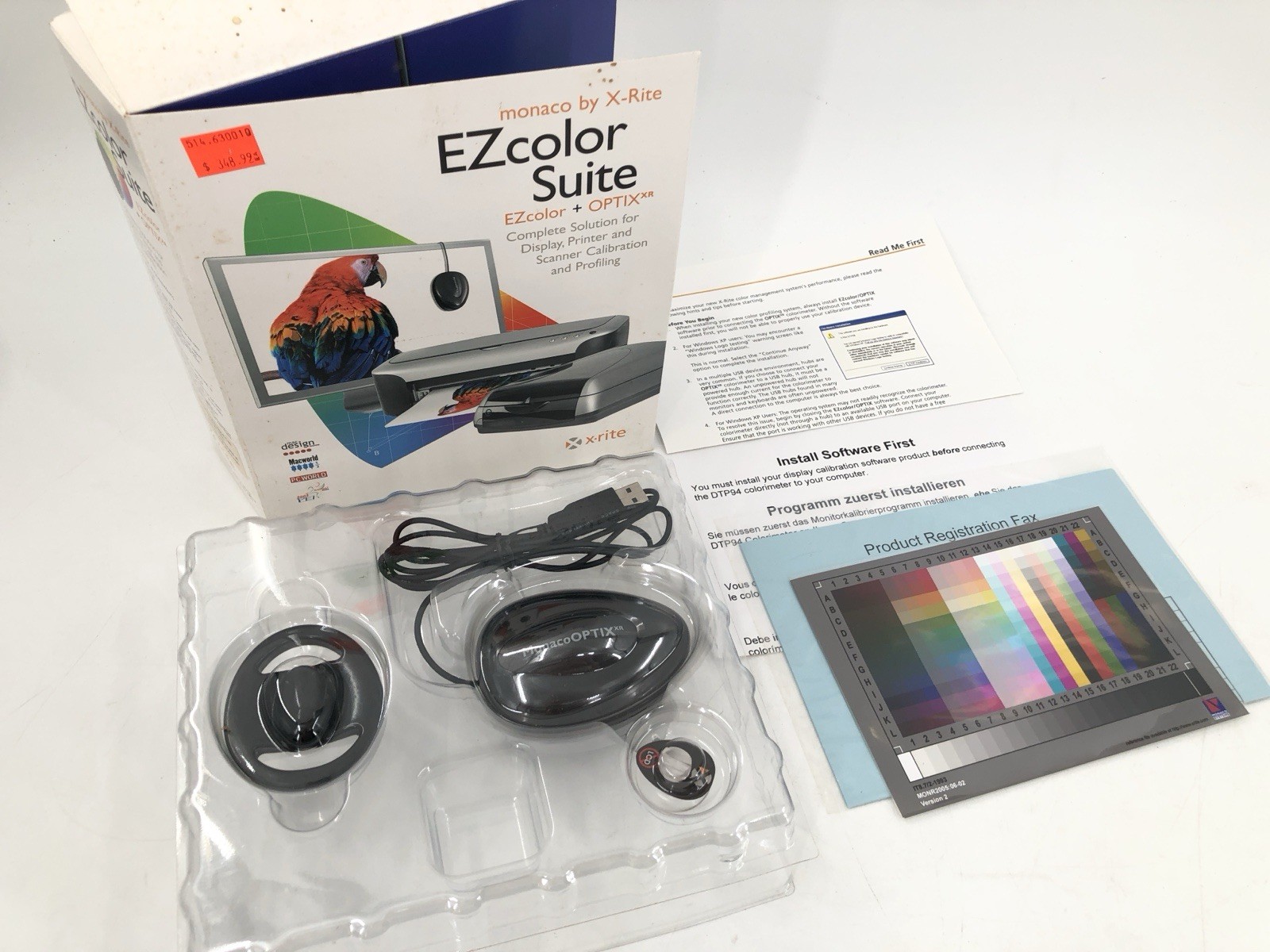 monaco by X-Rite EZcolor Suite Optix XR USB Colorimeter Calibration - No CD -