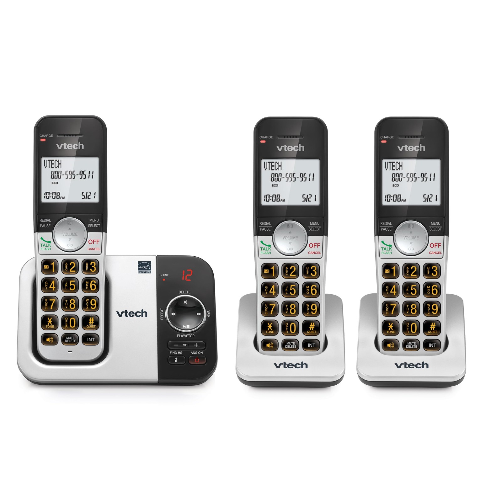 Hear Every Call Clearly - VTech 3 Handset Cordless Phone System