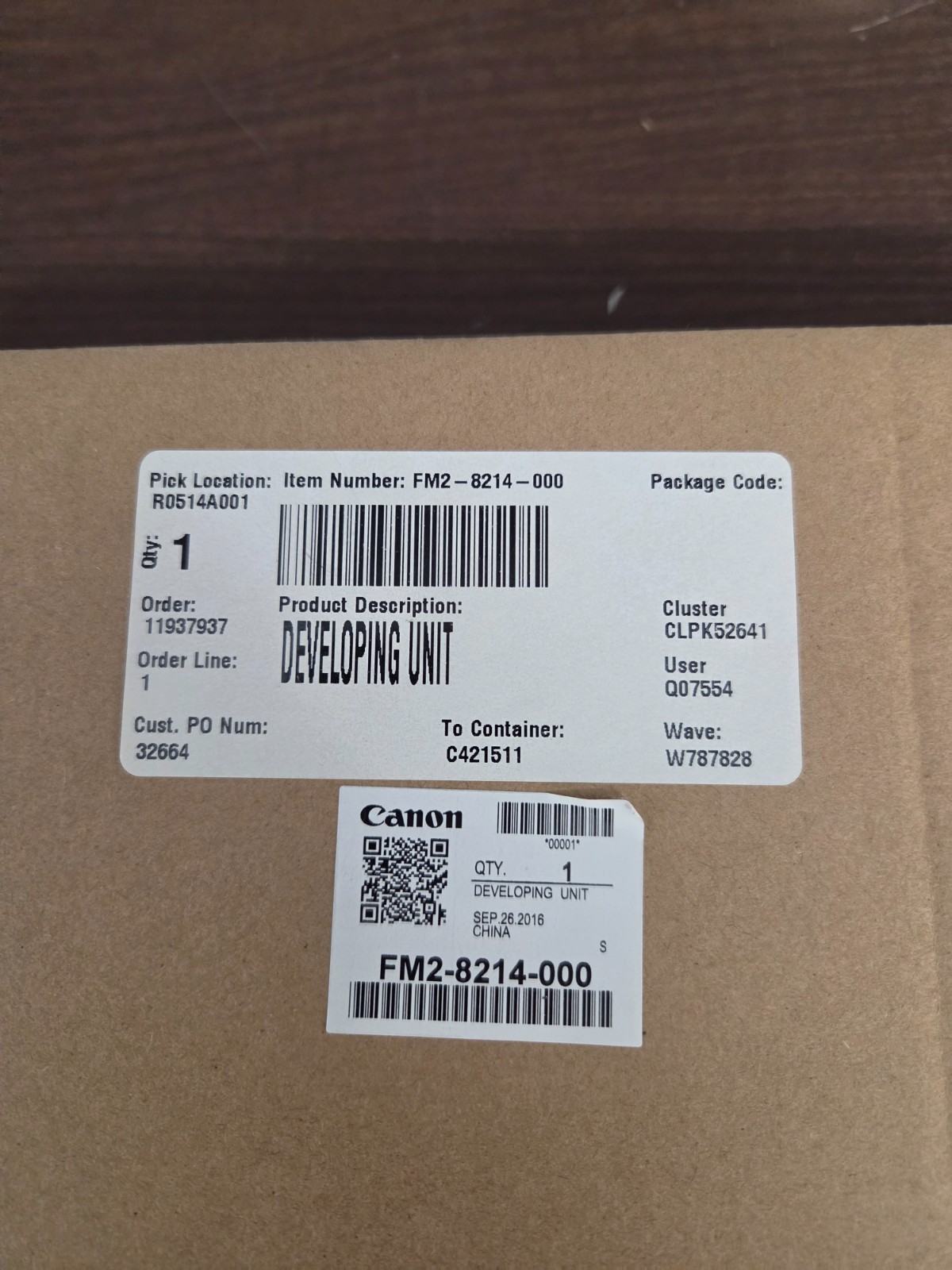 Developer Unit For Canon IR1022 IR1023 IR1024 IR1018 IR1019 IR1025 FM2-8214-000