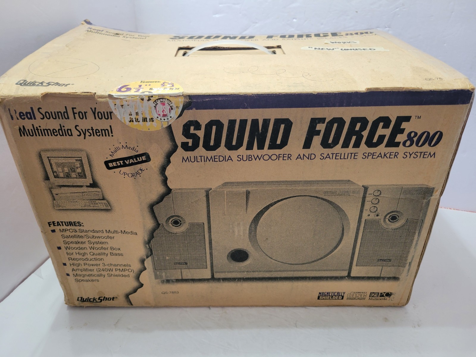 Sound Force 800 Quick Shot Powered Stereo Speakers BRAND NEW