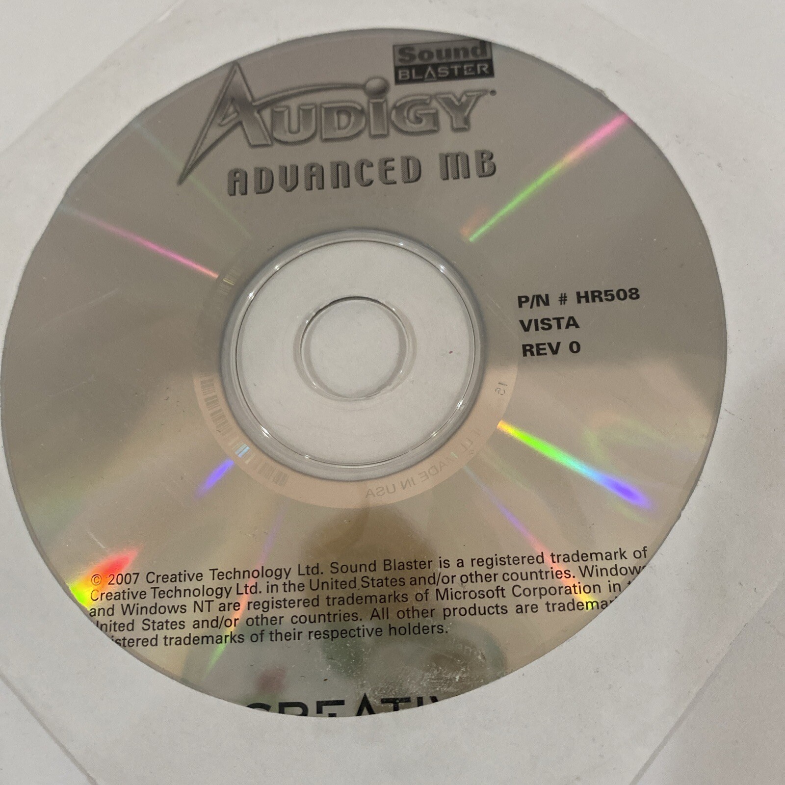 Audigy Advanced MB Sound Blaster CD 2007 Creative Technology Software HR508
