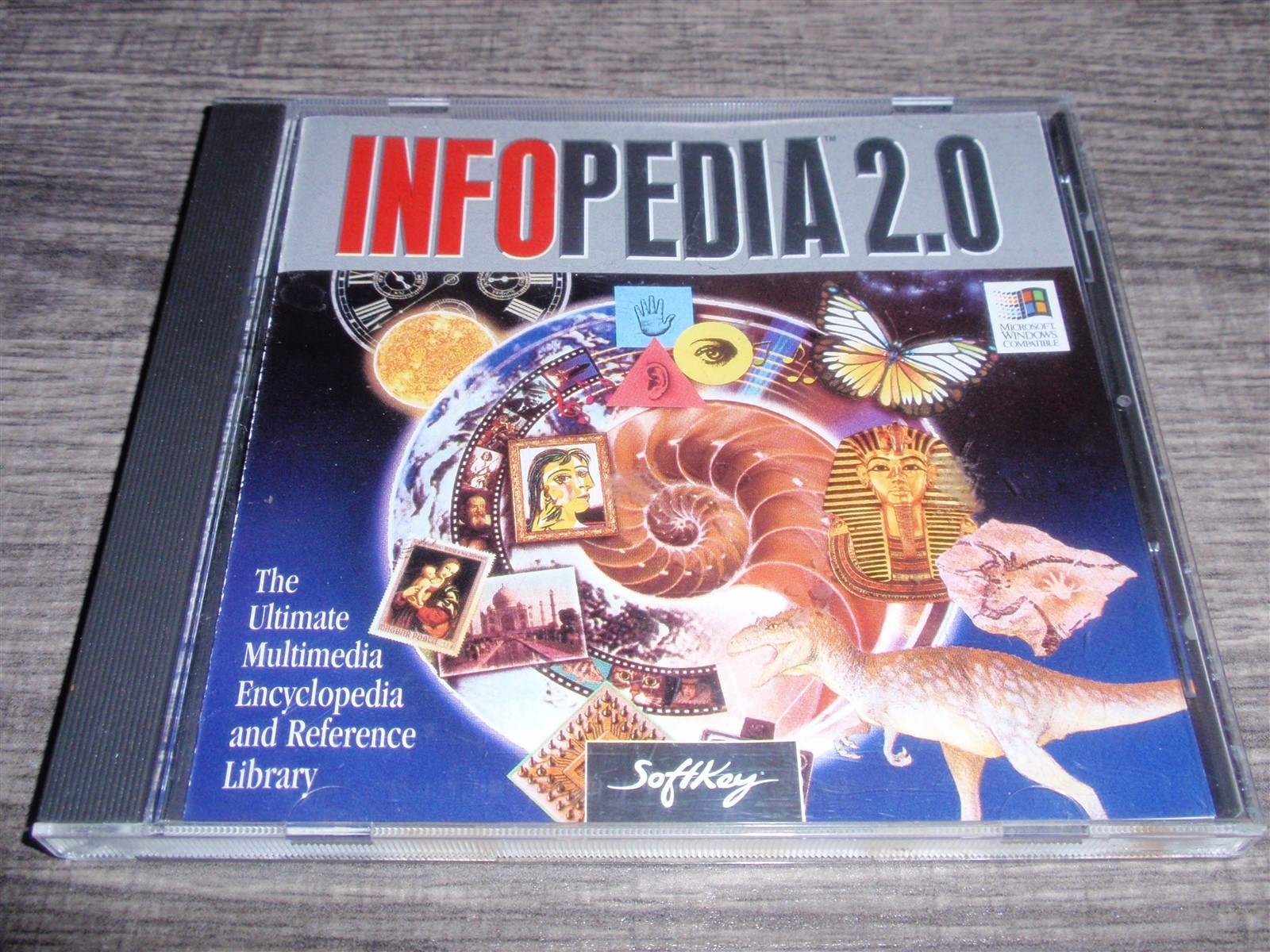 Infopedia 2.0 PC CD-ROM SoftKey 1996 Encyclopedia Reference for Windows 95/3.1