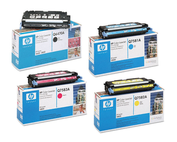 Set 4 New SEALED HP Laser Cartridges Q6470A Q7581A Q7582A Q7583A 502A 3800