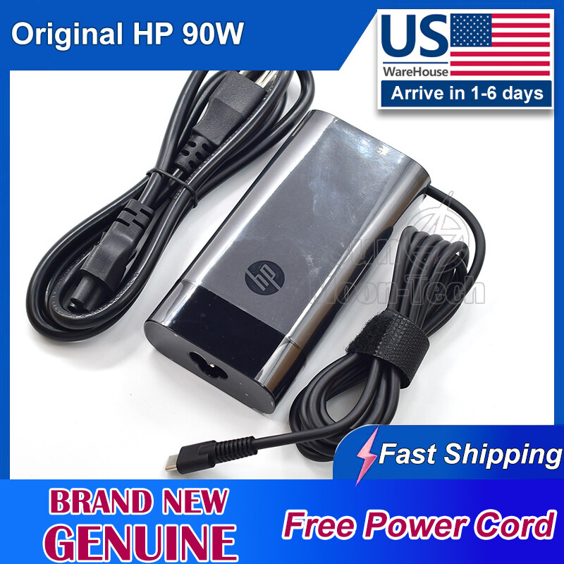 Genuine Original HP TPN-DA08 90W USB-C Power Adapter Smart Slim Laptop Charger