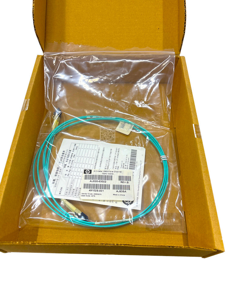 AJ835A I Open Box Genuine HPE 2m Multi-Mode OM3 LC/LC FC Optic Cable 491025-001