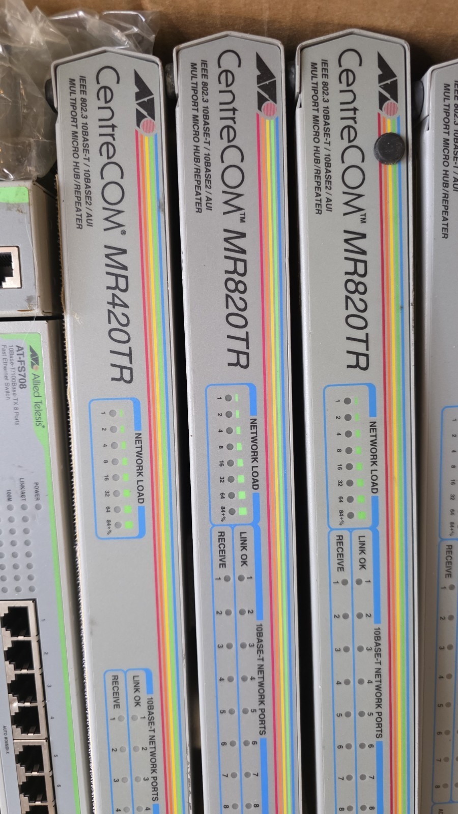 Allied Telesyn AT-MR820TR Multiport Micro Hub/Repeater Hub 8 Ports
