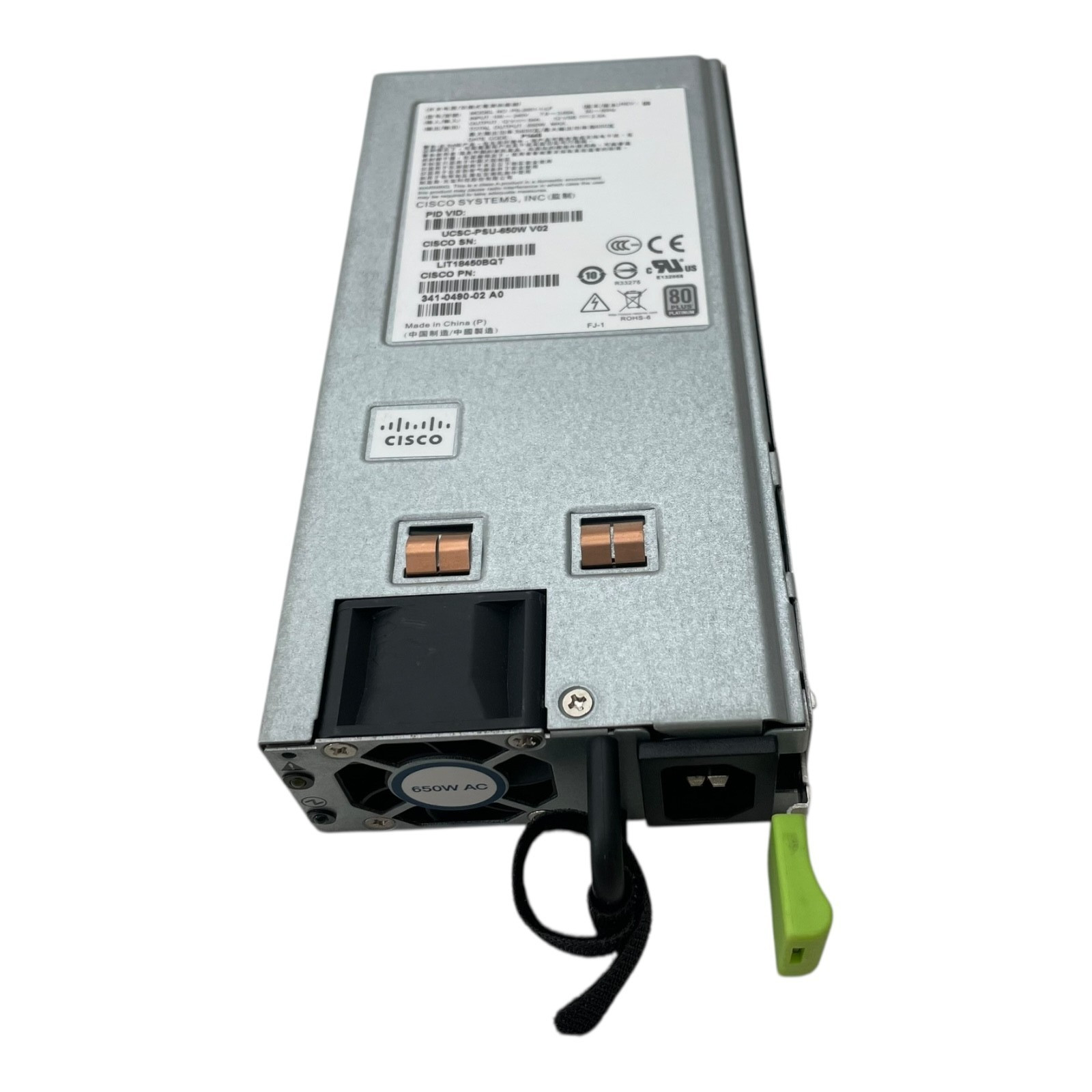 For Cisco PS-2651-1-LF 650W Power Supply UCSC-PSU-650W V02 341-0490-02 A0