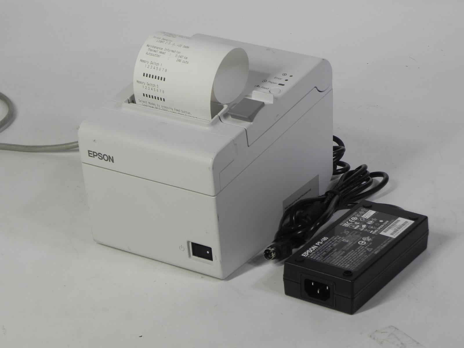 EPSON TM-T20II-M 660 POS THERMAL RECEIPT PRINTER W POWER SUPPLY *TESTED*