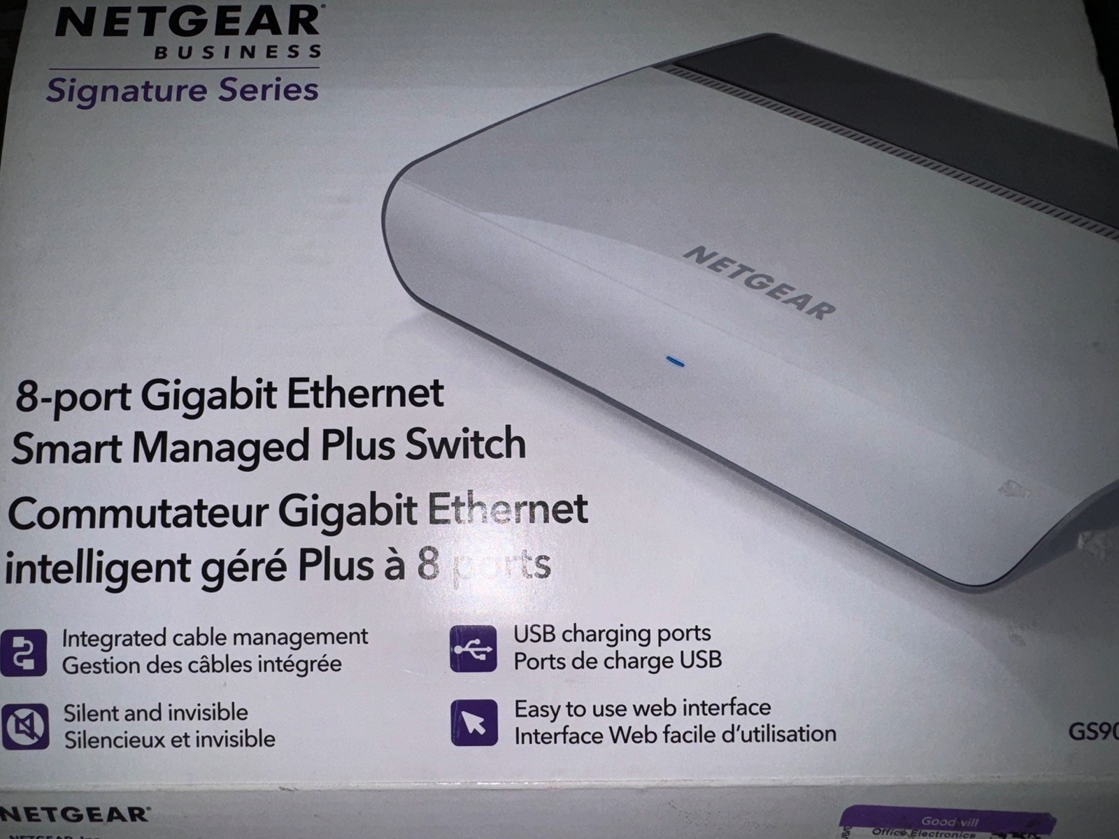 ETHERNET SWITCH NETGEAR (GS908E100NAS) 8-Port Wall Mountable Managed