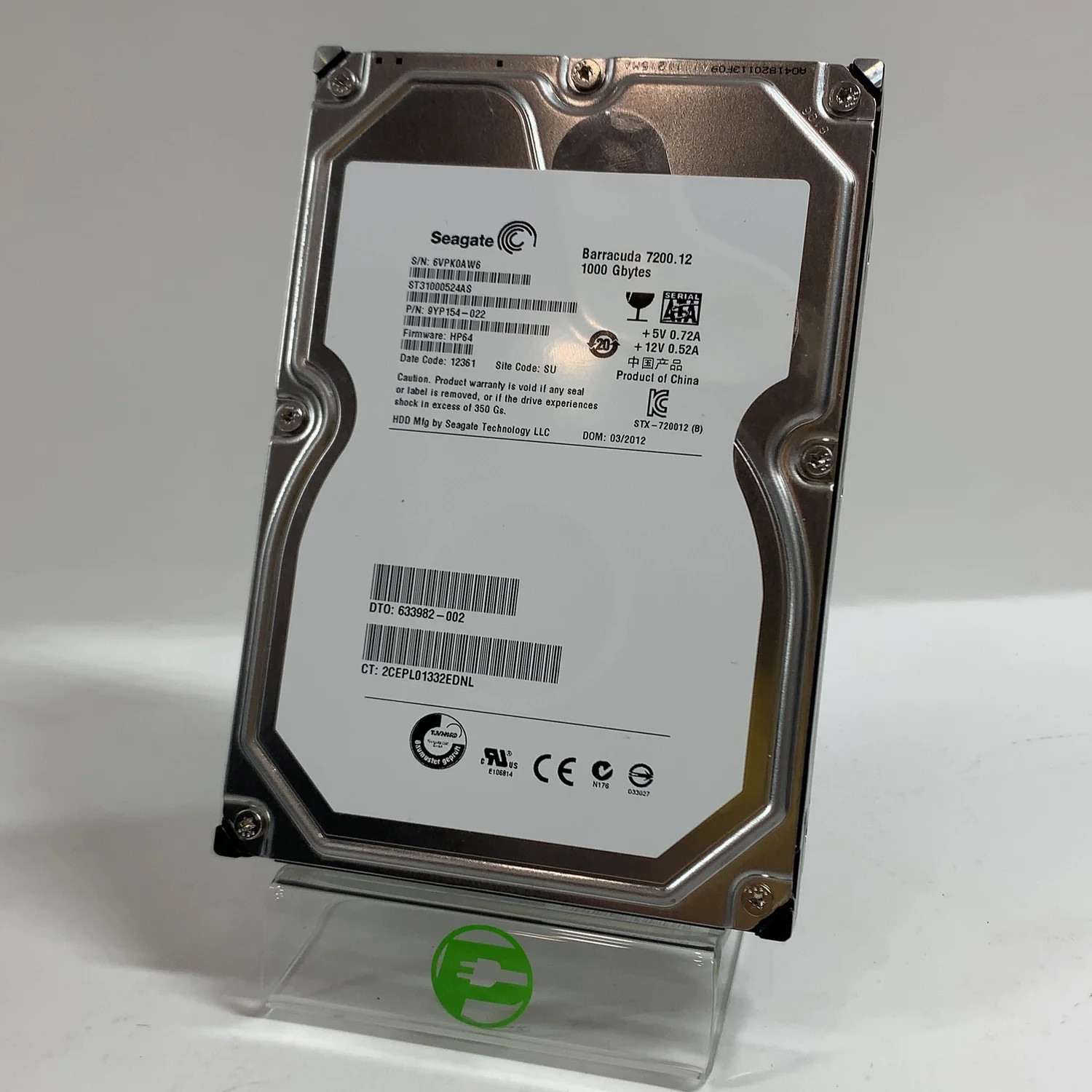 Seagate 3.5" Barracuda 1TB SATA III 6Gbps HDD ST31000524AS