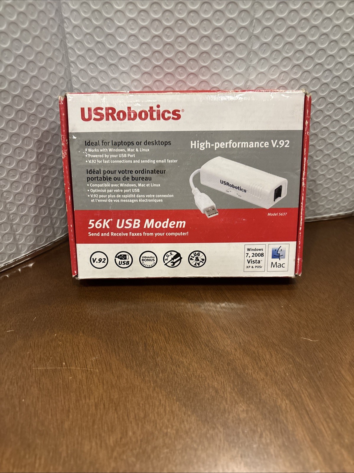 US Robotics 56K Model #5637 PN: USR5637 V.92 USB Modem