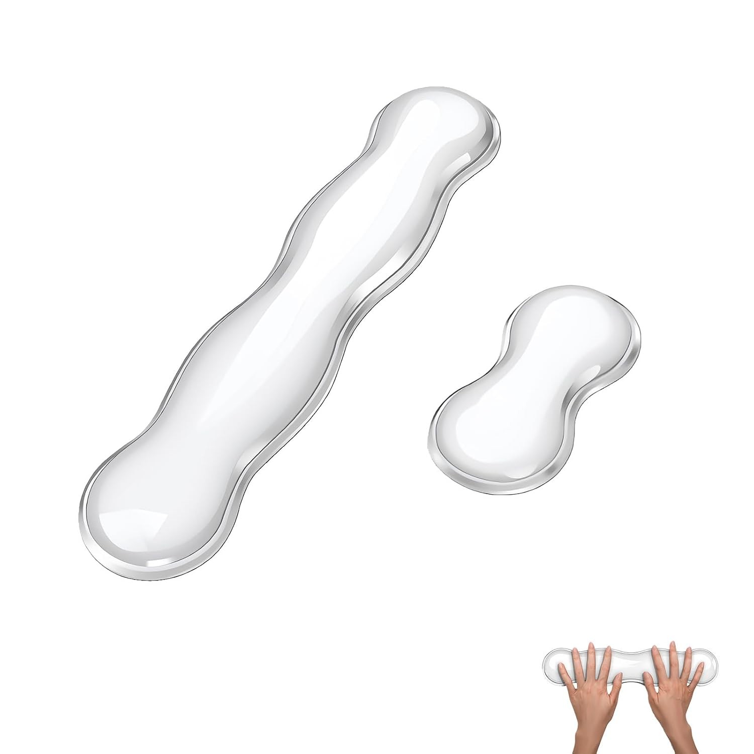 Silicone Gel Keyboard and Mouse Wrist Rest Set, Ergonomic Cool Non-Slip Pad for