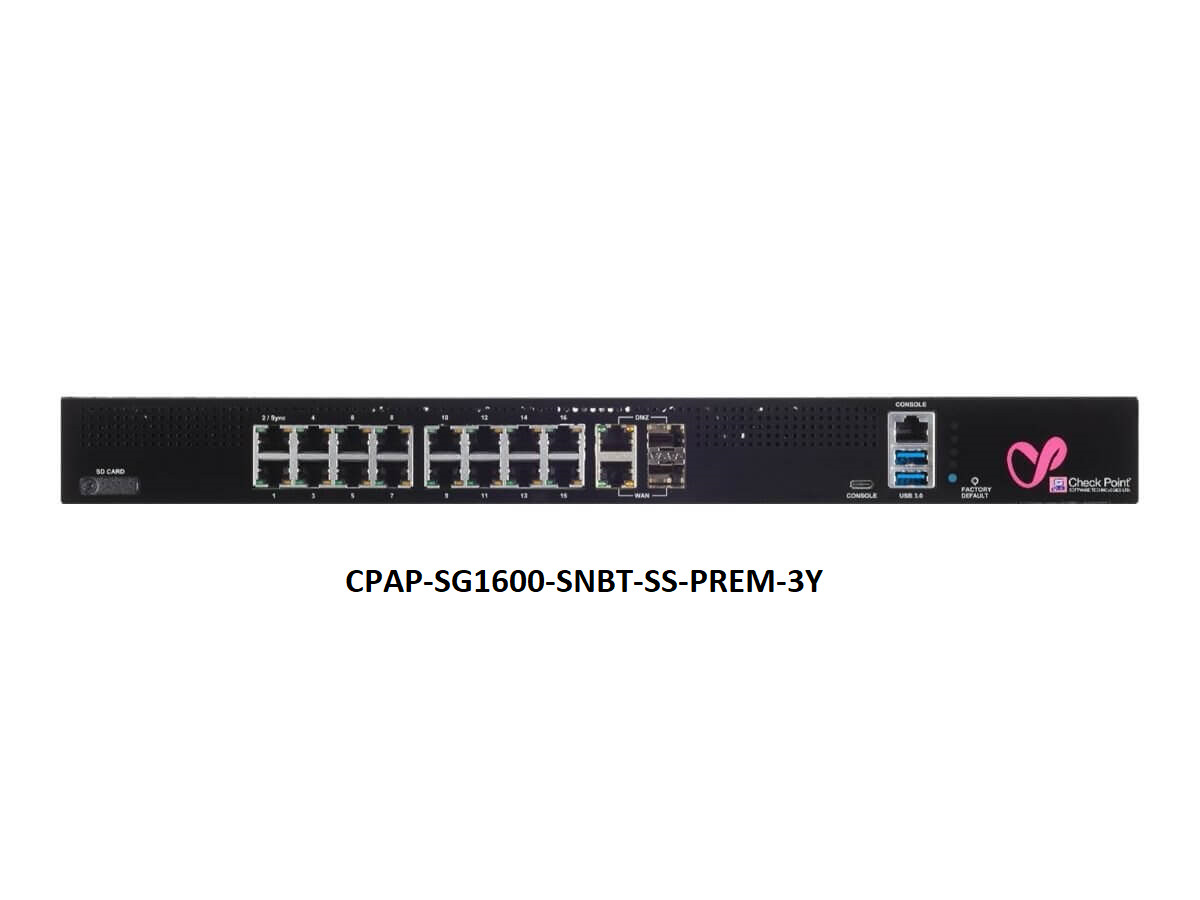 Check Point CPAP-SG1600-SNBT-SS-PREM-3Y Direct Premium support for 3 years