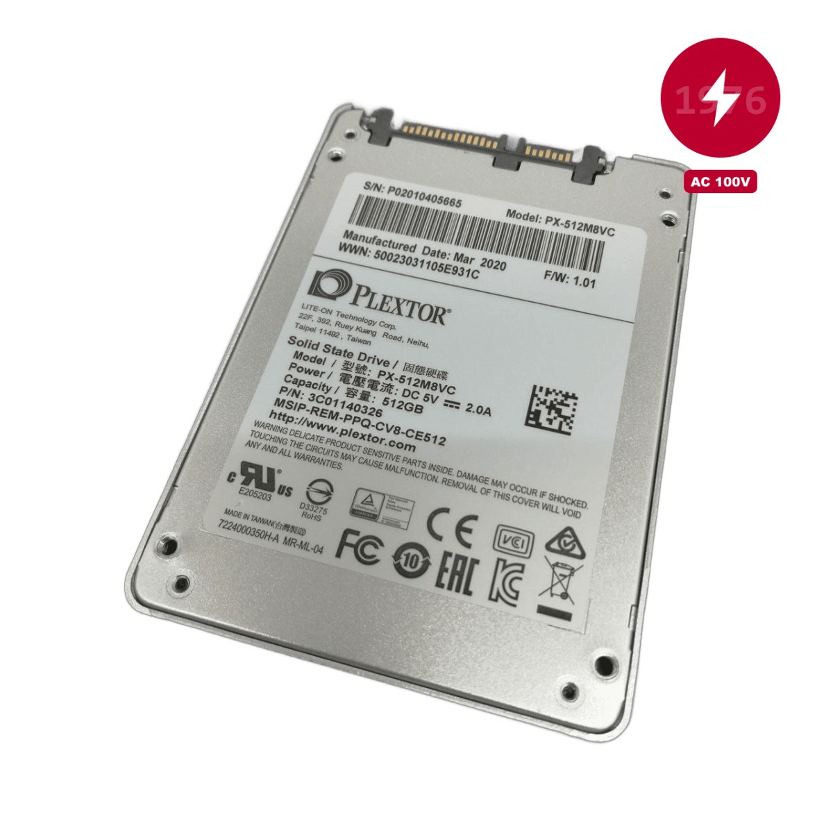 PLEXTOR SSD 512GB Solid State Drive Used Total Bytes Written 60339GB 9050 Hours