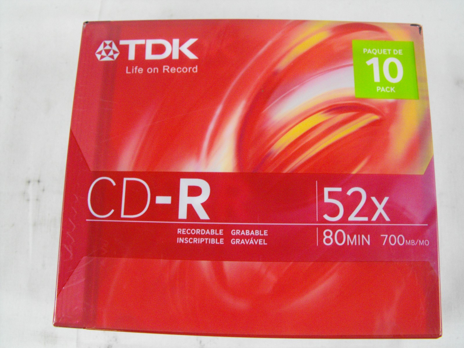 TDK CD-R 52X 80min 700MB Slim Case 10PK New And Factory Sealed