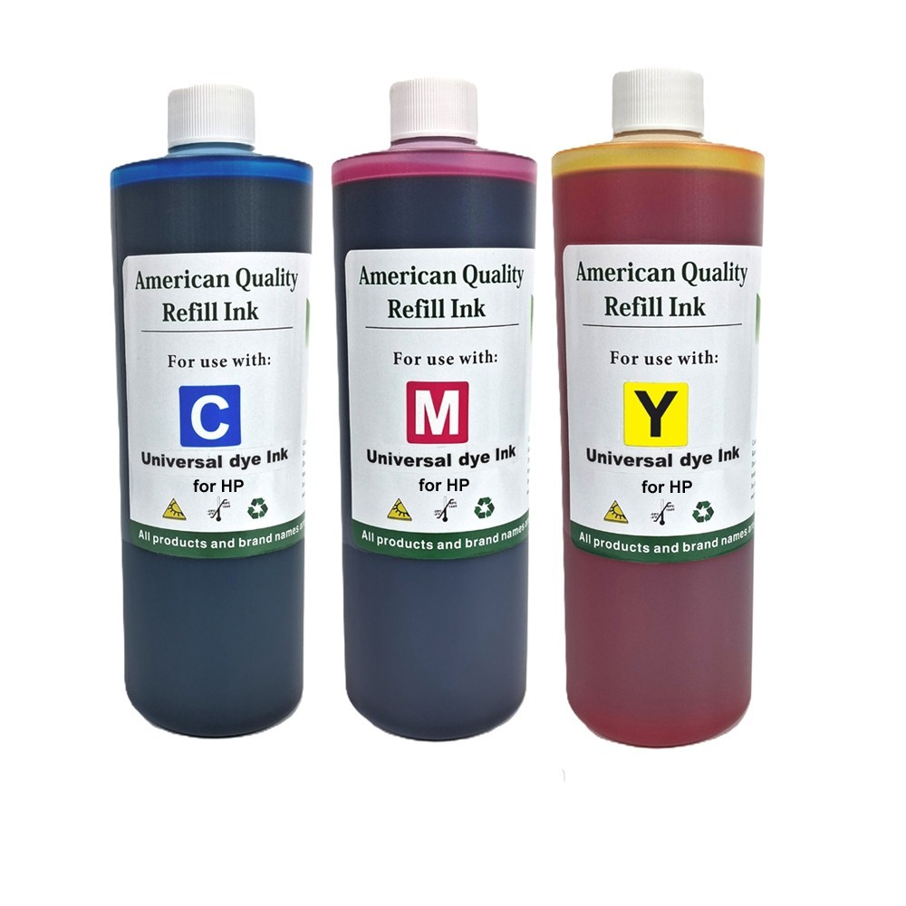 3X500ml Ink Refill Kit Bottles CMY For HP 60 61 62 63 64 65 67 68 Refill Ink