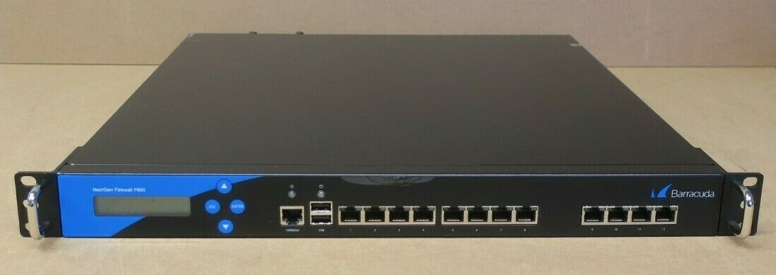 Barracuda NextGen Firewall Appliance F600 12x Gigabit Ethernet Port BNGF600A.C20