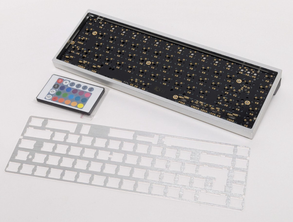 Drop X RED SCARF II+ VER.C 68-KEY CUSTOM KEYBOARD KIT, SILVER CASE, BLACK FEET,