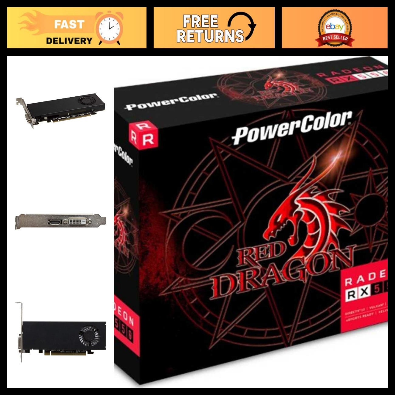 High-Performance 2GB GDDR5 Graphics Card for Gaming & Multimedia, AMD Radeon 550