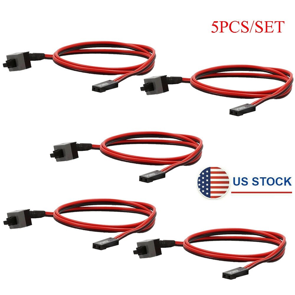 5x Computer Case PC Motherboard Power Switch Reset Push Button ON/OFF Cable 50cm