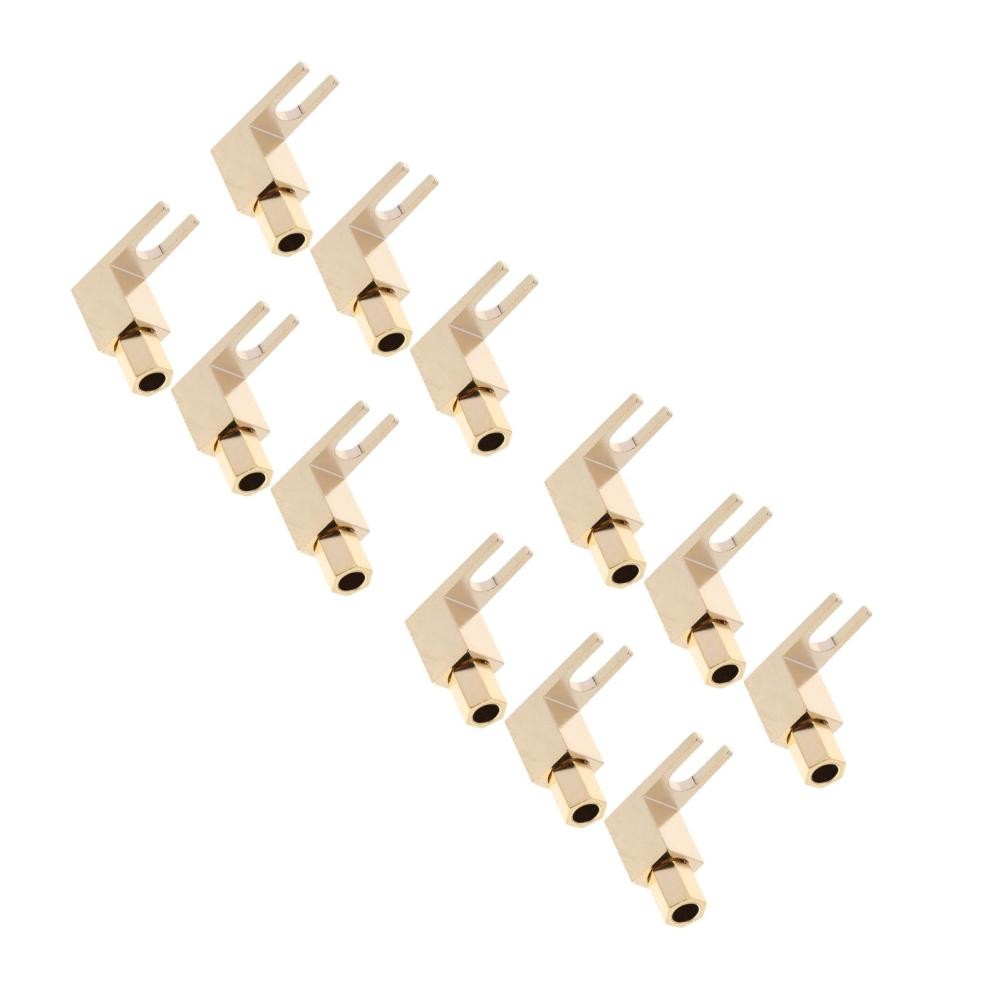 Durable Gold Copper Spade Banana Adapter Screw Type Audio Wire Terminal