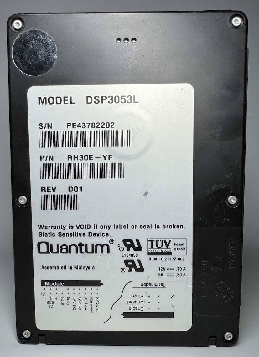 VTG DEC DSP3053LS 512MB (Quantum OEM) 50-Pin SCSI 3.5" Hard Drive – Tested
