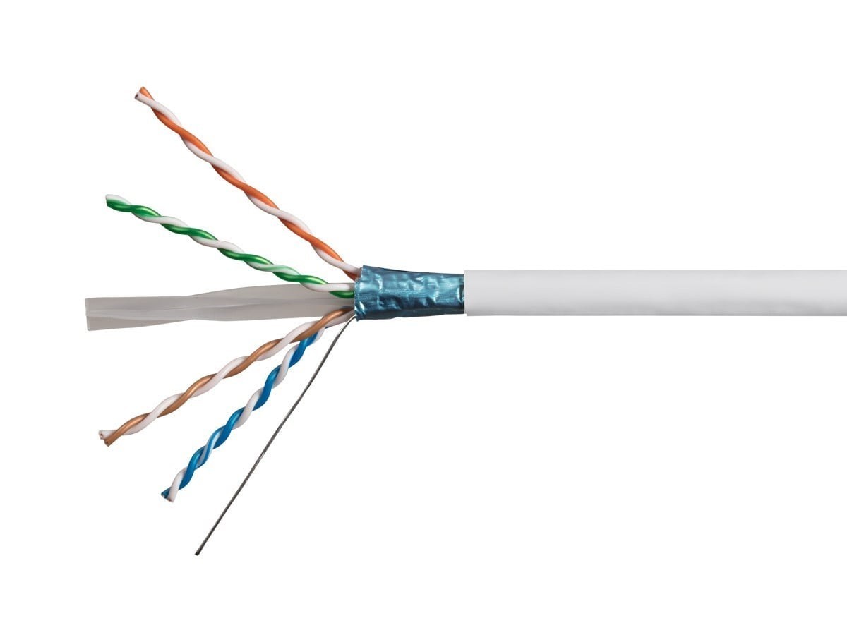 Open Box Monoprice Cat6A 1000ft F/UTP Shielded CMR Bulk Cable White 18593