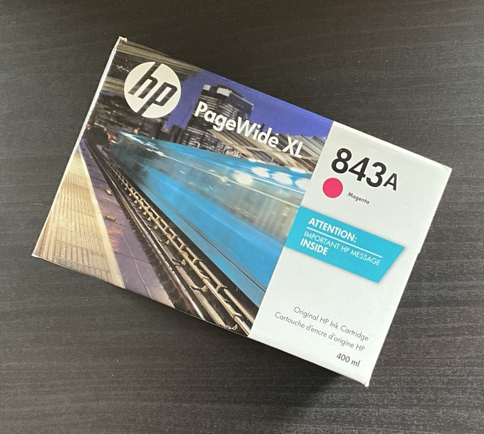 HP 843A PageWide XL Magenta Genuine/Original Ink Cartridge 400ml C1Q59A