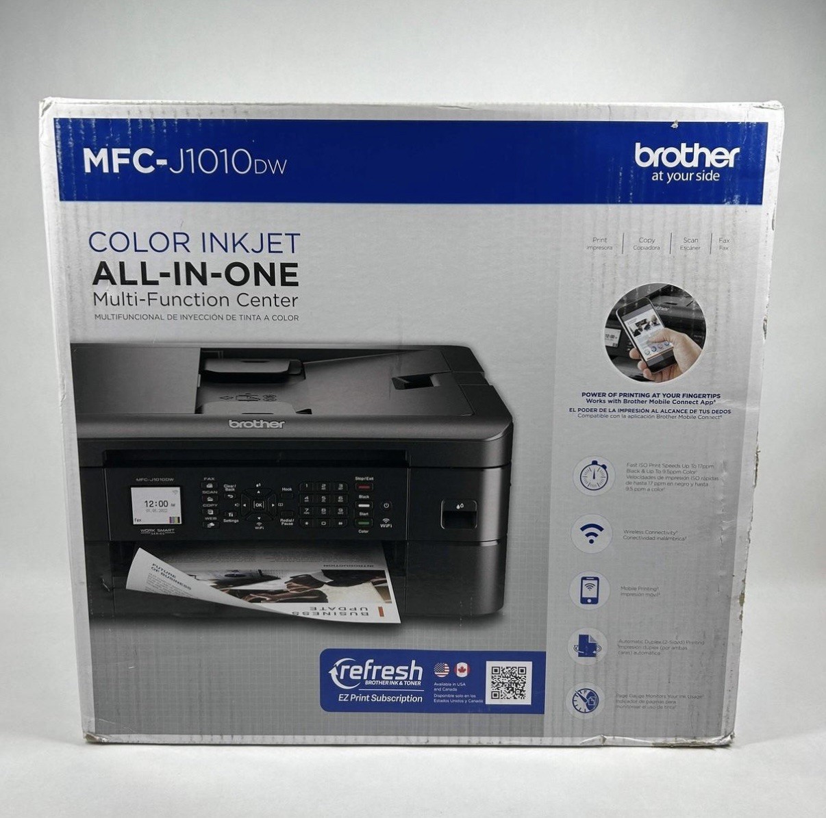 NEW Brother MFC-J1010DW Wireless Color Inkjet All-in-One Printer + Ink Bundle