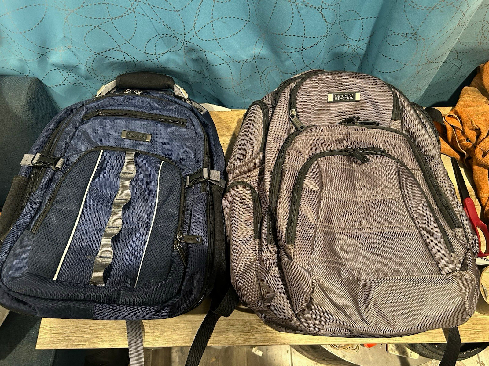 Kenneth Cole Reaction Solid Padded RFID Blocking Laptop Backpacks Blue/Gray