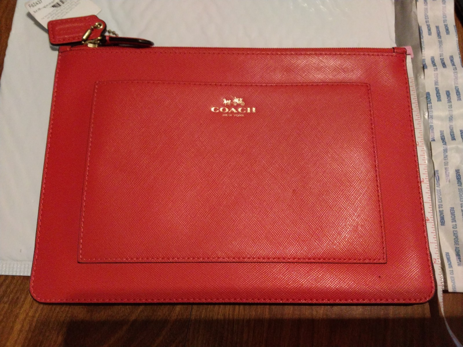New Coach Tech Pouch In Persimmon NWT Slim
