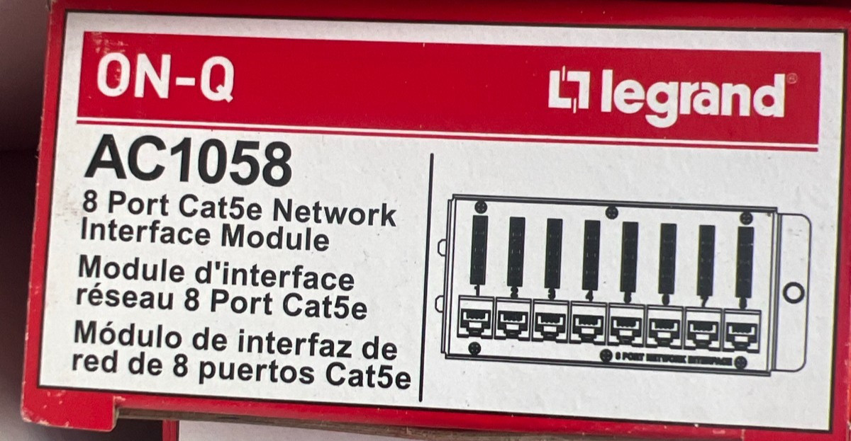 Legrand On-Q AC1058 8-Port Cat5e Network Interface Module Structured Media New
