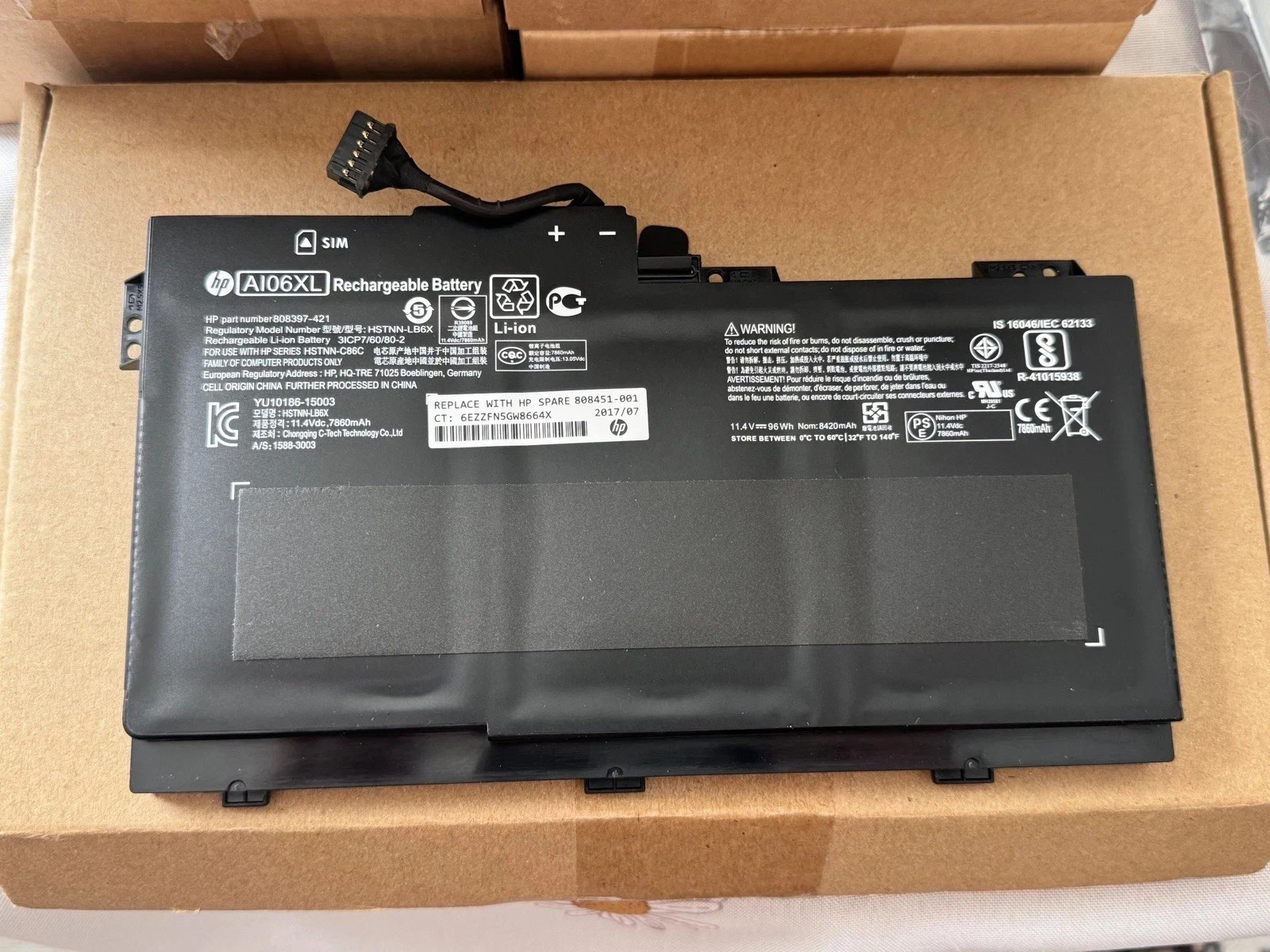 OEM Genuine AI06XL Battery For HP ZBook 17 G3 808451-001 HSTNN-C86C HSTNN-LB6X