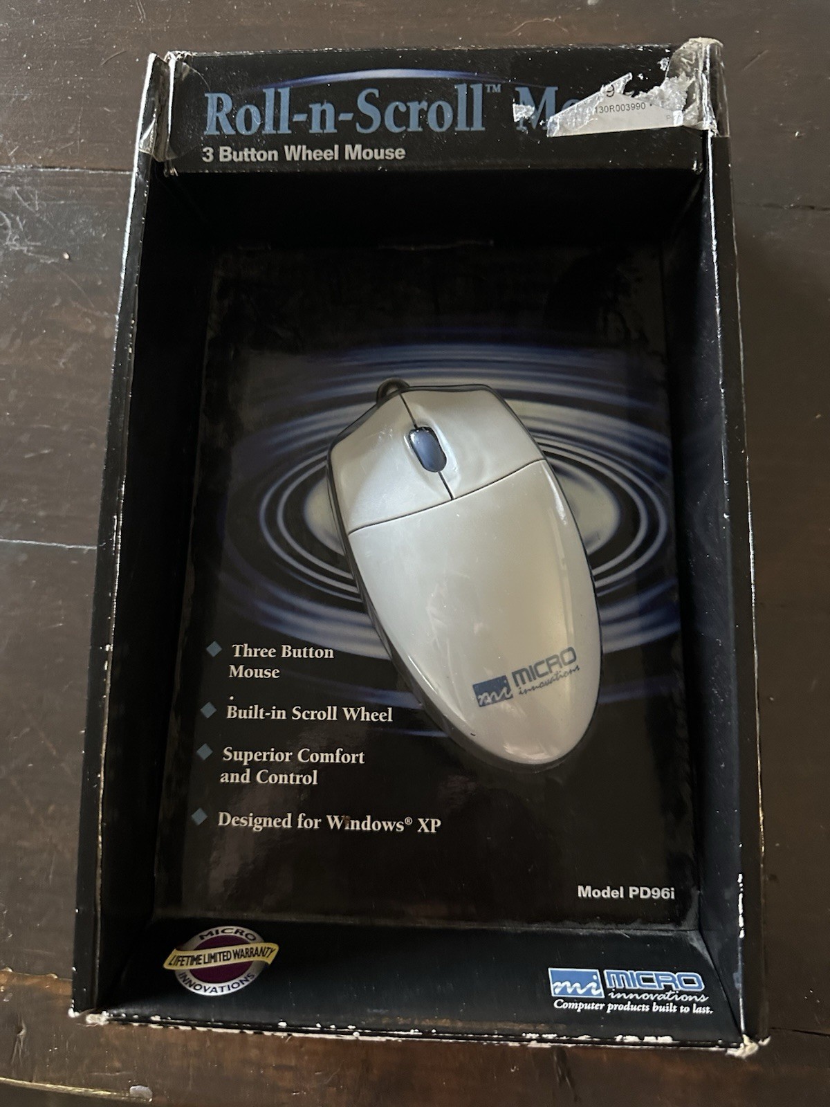 Micro Innovations PS/2 Roll-n-Scroll 3-Button Wheel Wired Mouse Model #PD96i New