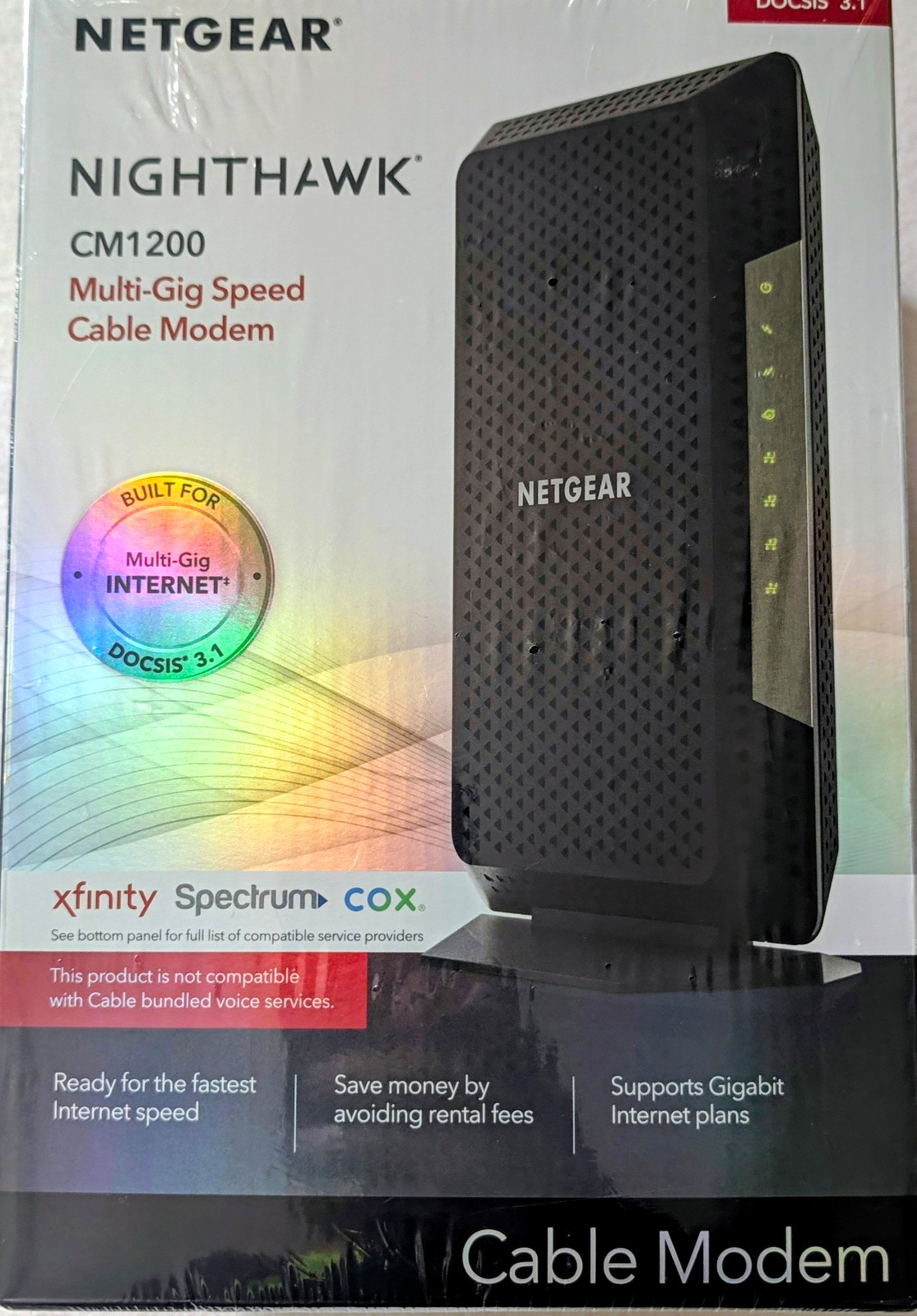 NETGEAR Nighthawk CM1200 DOCSIS 3.1 Multi-Gig Cable Modem Xfinity Spectrum Cox