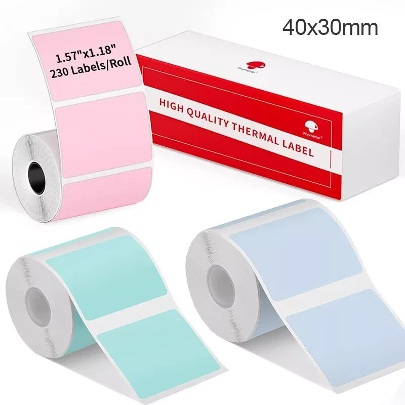 40x30mm 3 Rolls Self-Adhesive Thermal LabelSticker Paper for Phomemo M110/M200