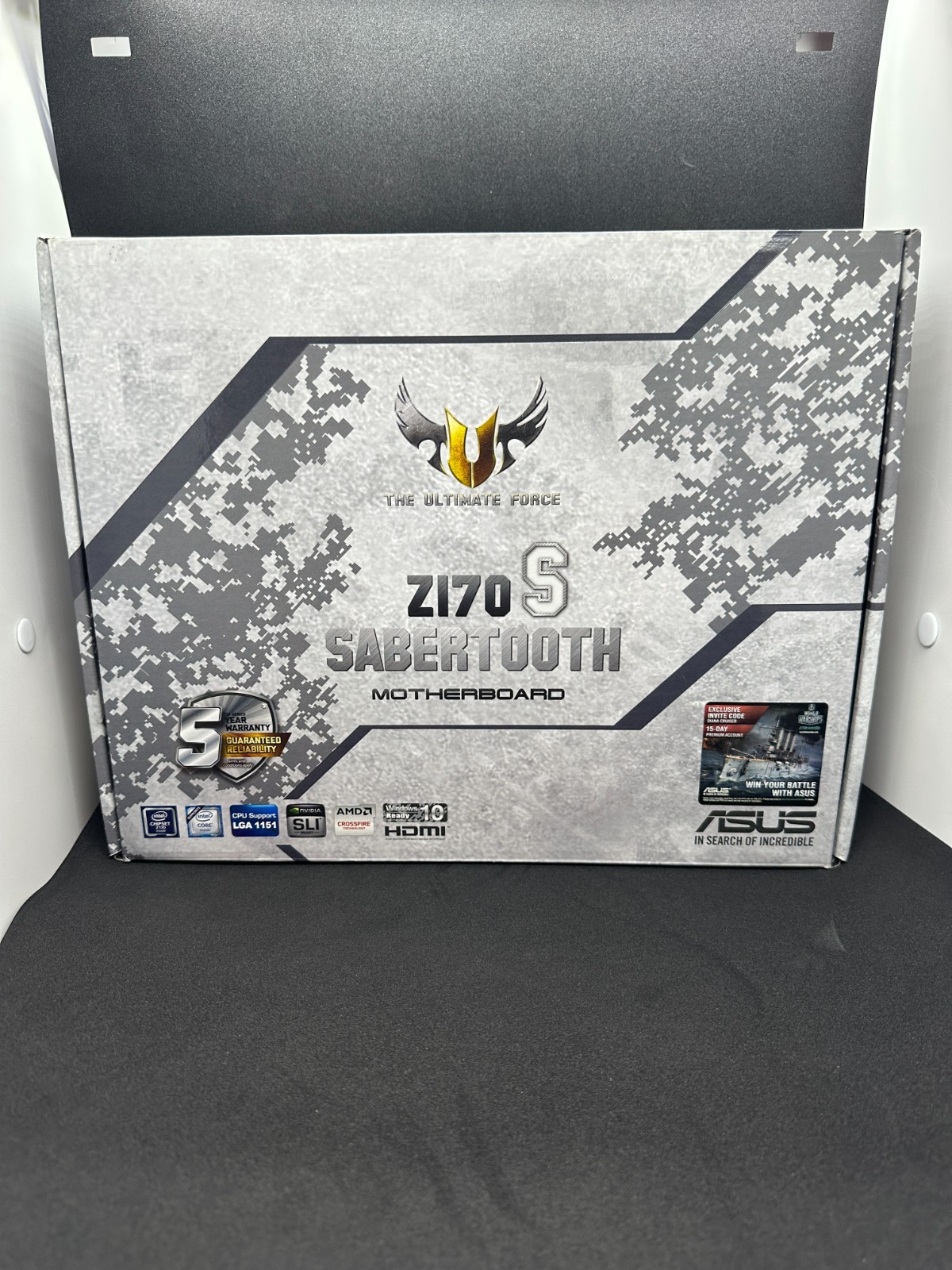 ASUS TUF Sabertooth Z170 S Arctic Camo Motherboard Complete w/ CPU Cooler