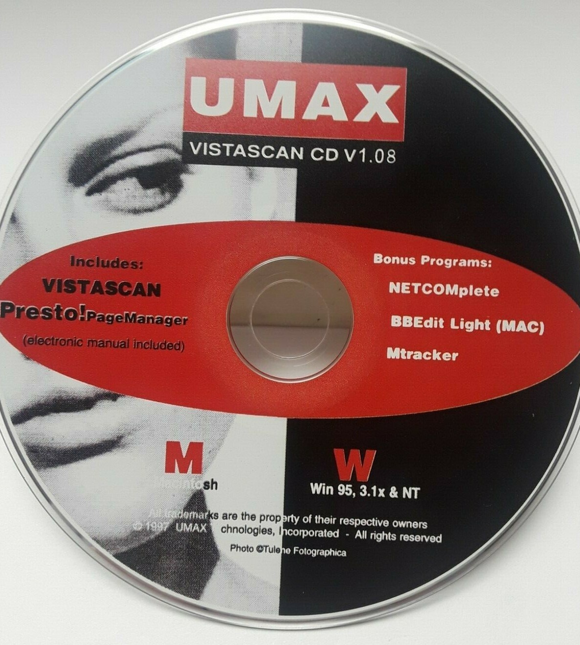 Umax vistascan CD V1.08 plus Presto for Mac, Win 95,3.1x & NT~1997 ~ CD-ROM