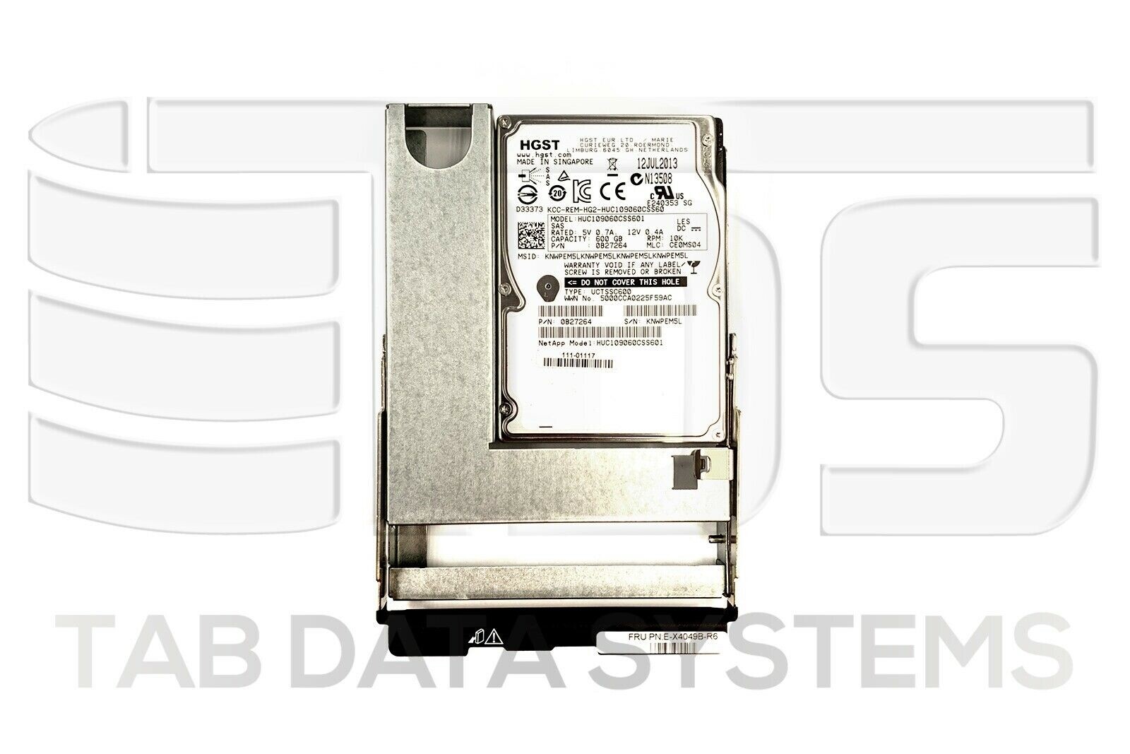 NetApp E-X4049B-R6 600GB 10K 6Gbps 2.5" SAS Hard Drive