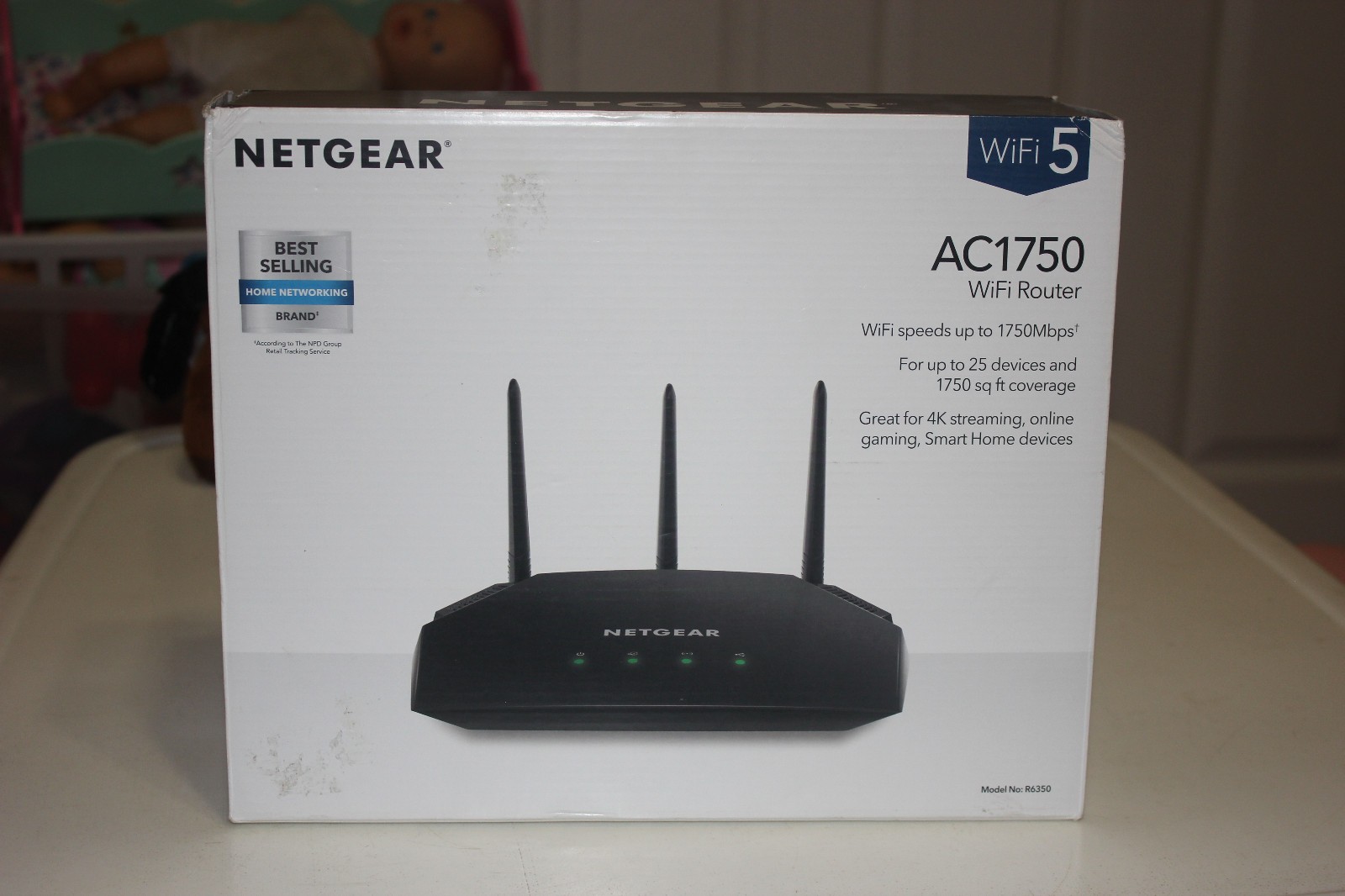 Netgear AC1750 R6350 Dual Band Smart Wi-Fi Gigabit Router + Power Cord, Cat5