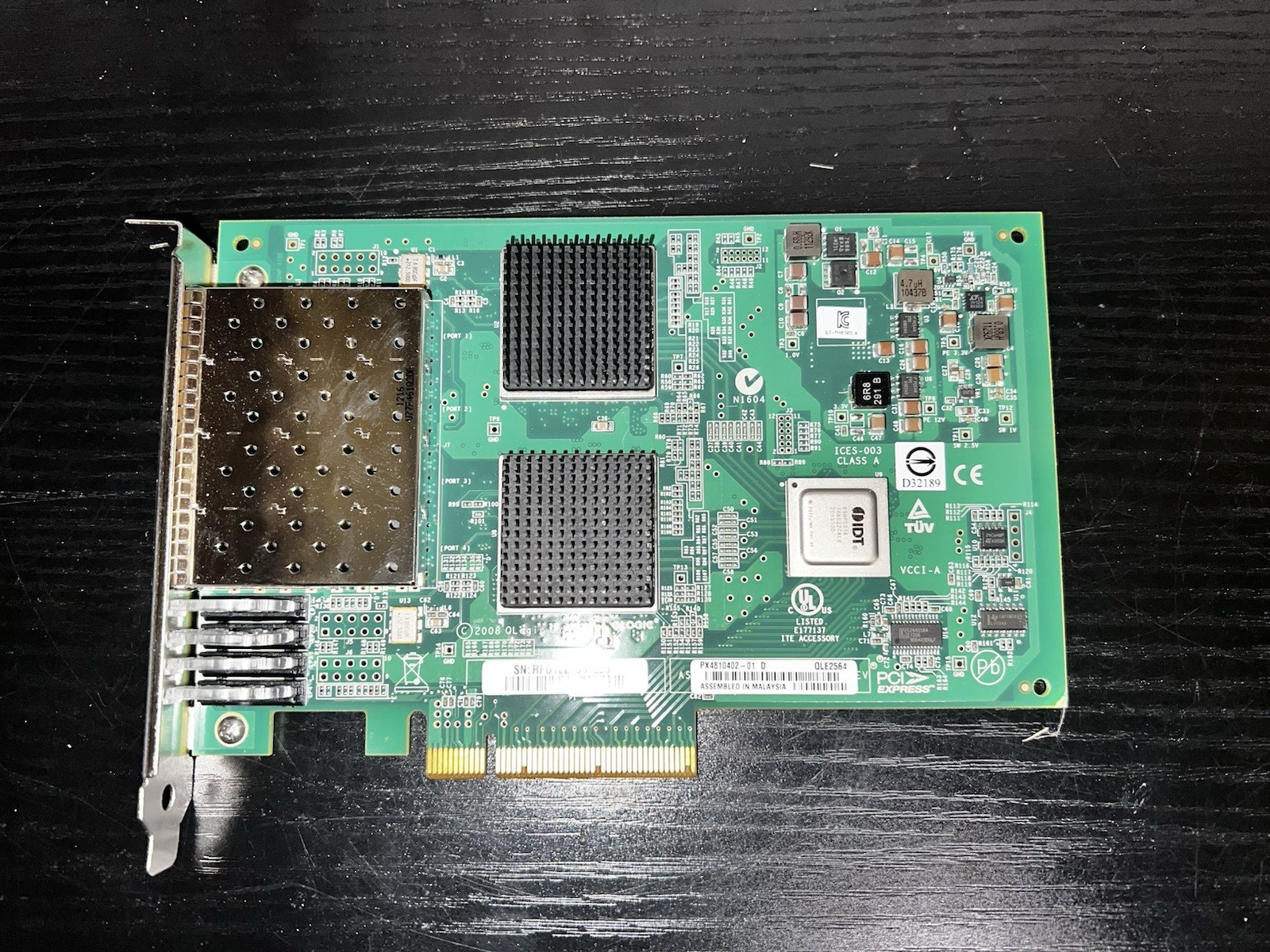 Qlogic QLE2564 PX4810402-01 D 4 Port PCIe 8Gb Fibre Channel Adapter w/4 sfp's
