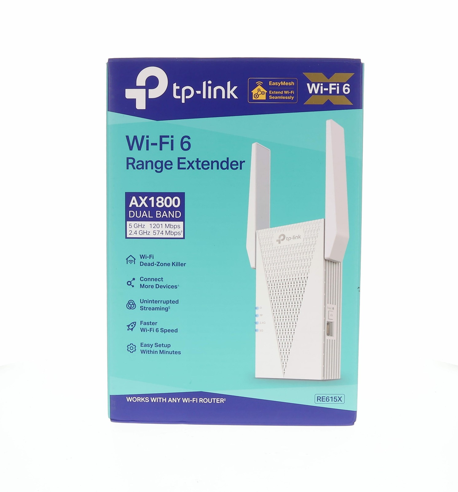 TP-Link RE615X AX1800 WiFi 6 Dual Band Wireless Range Extender Ethernet OneMesh