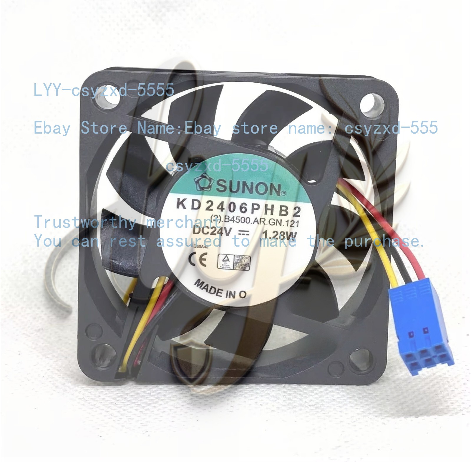 SUNON KD2406PHB2 DC24V 1.28W 60*60*15MM 3-Pin Inverter Cooling Fan