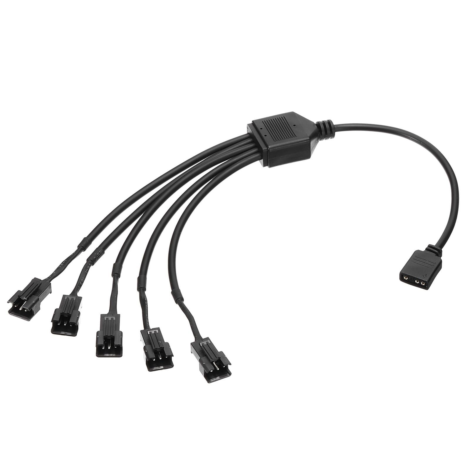 5V 3 Pin Splitter Cable, PWM Fans RGB Power Cord with 1 to 5 ARGB SM Male Ext...