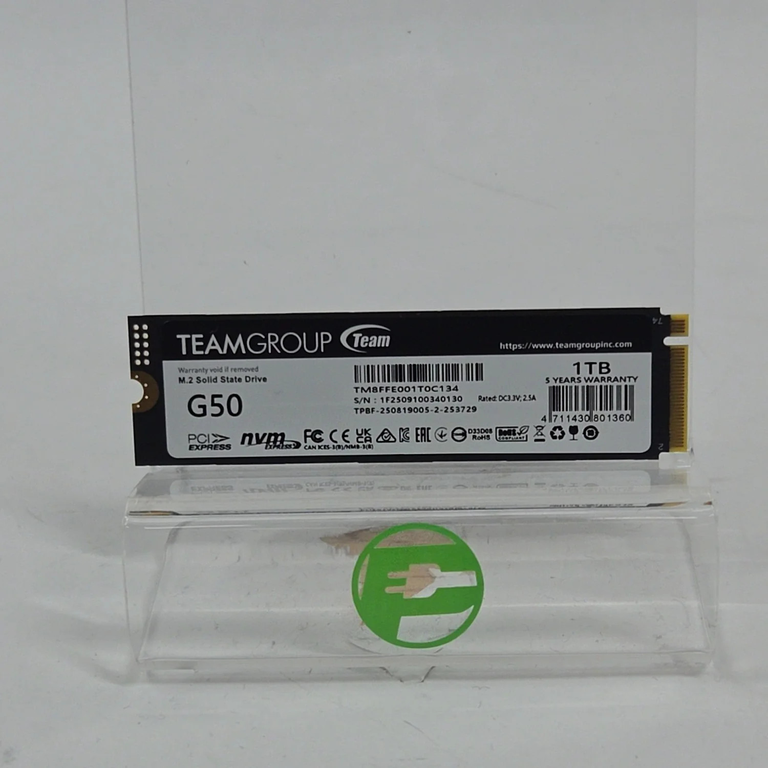 TeamGroup 2280mm T-Force G50 1TB M.2 NVMe Gen 4.0 x 4 SSD TM8FFE001T0C134