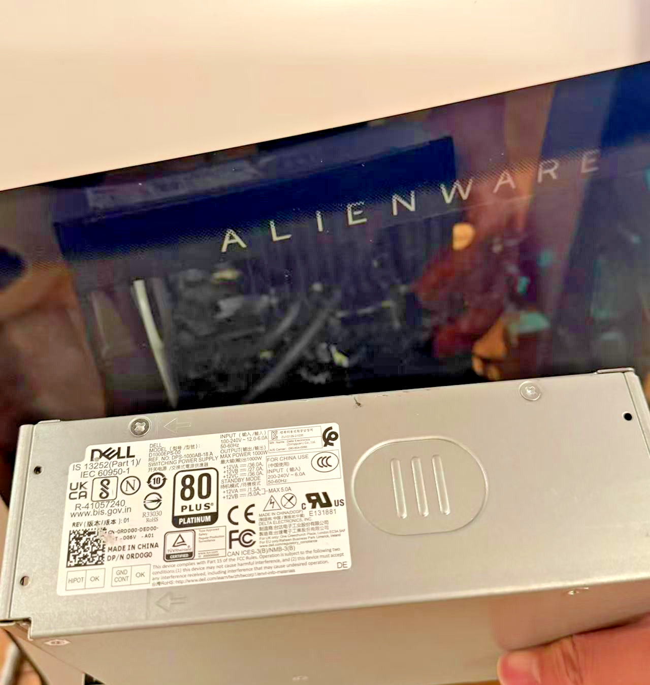 Genuine Alienware Aurora R13 R14 R16 1000W Power Supply D1000EPS-00 PSU