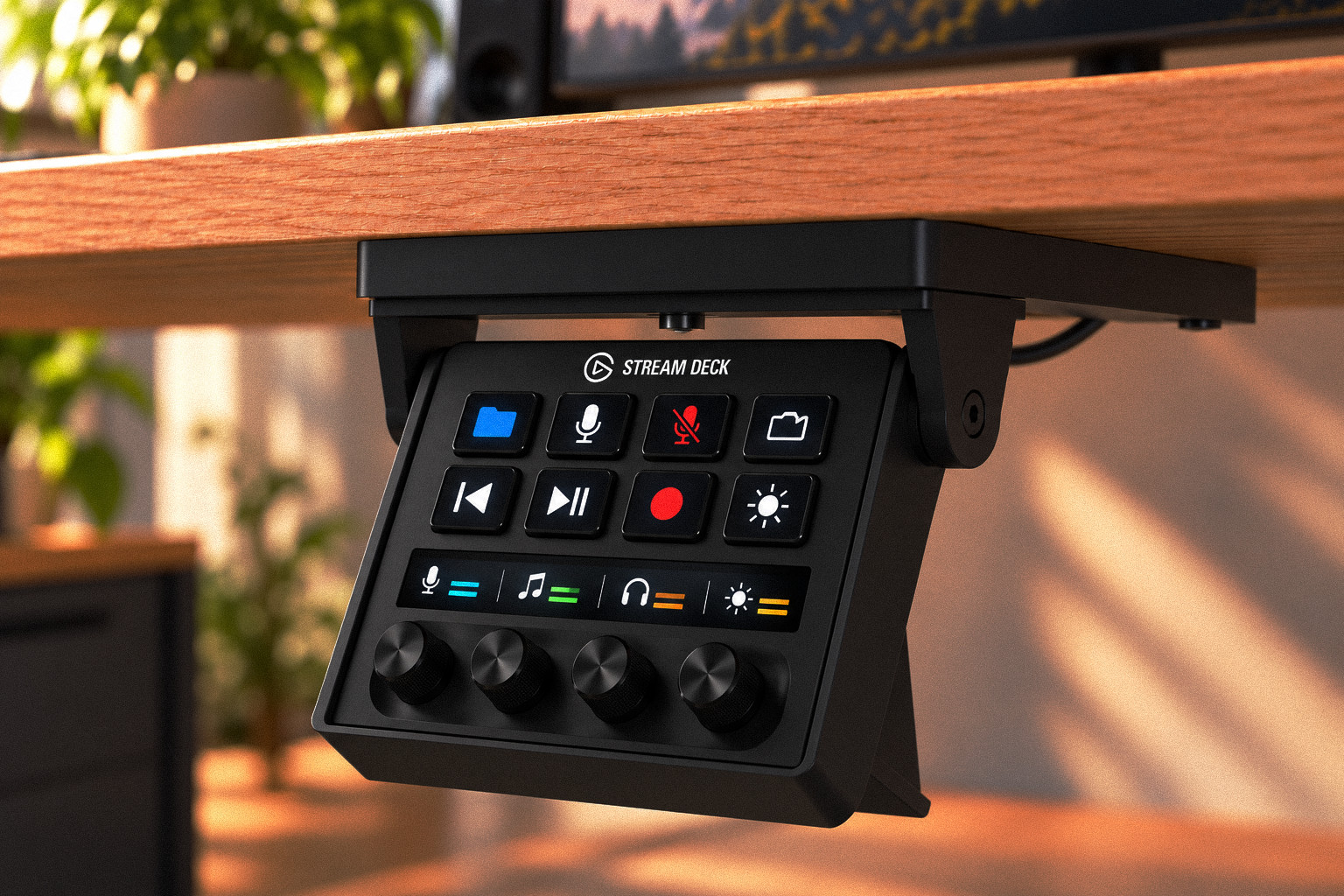 Elgato Stream Deck Plus Under Desk Adjustable Tilt Mount Holder Bracket 8 Key