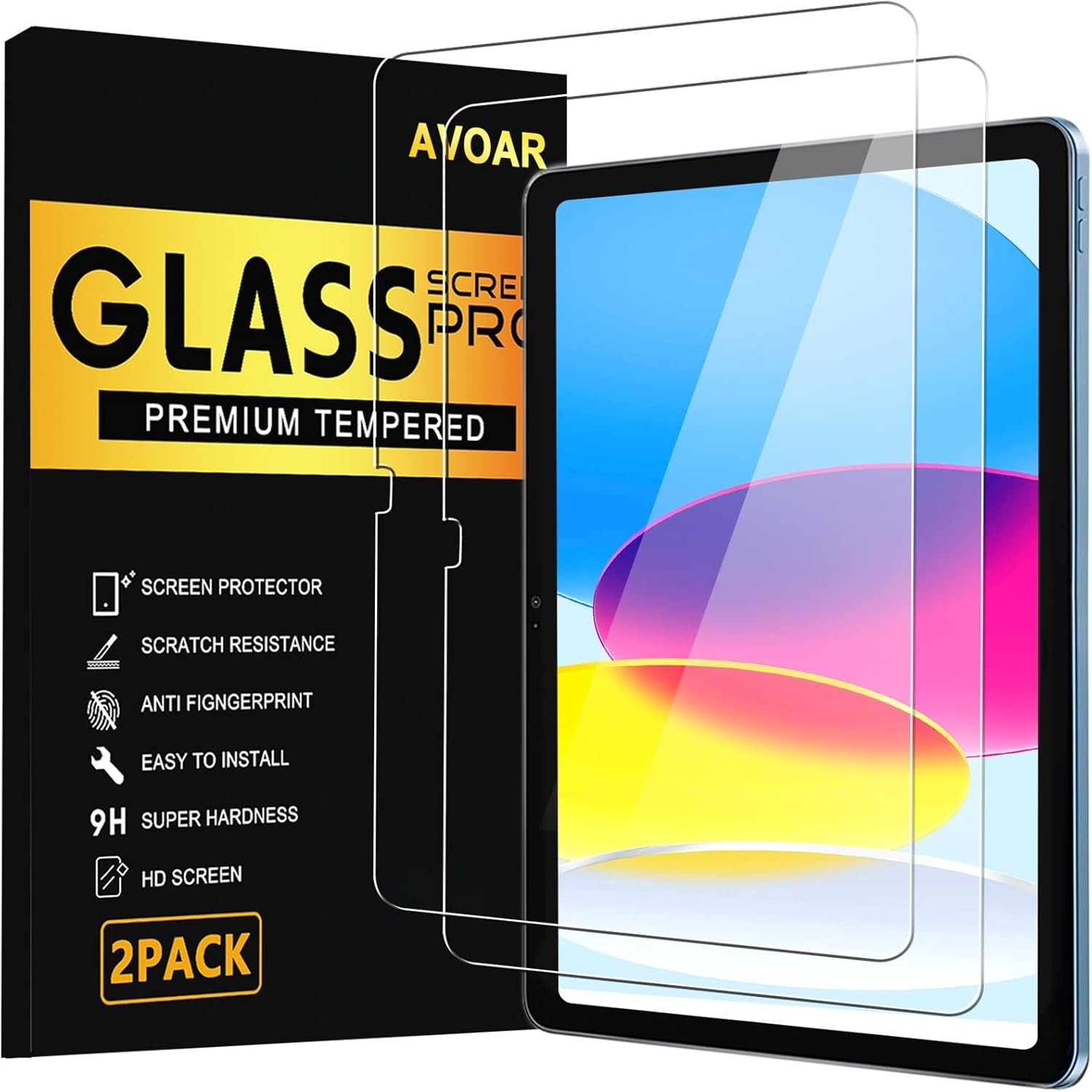 Screen Protector for iPad 11th 10th Gen 10.9 Inch 2022 2025 HD Clear 9H Hardness